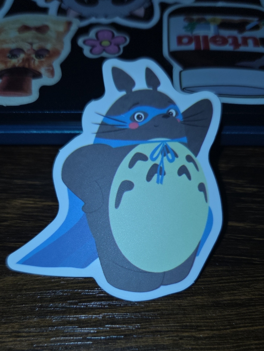 Cute Blue Superhero Totoro Small Pets Sticker